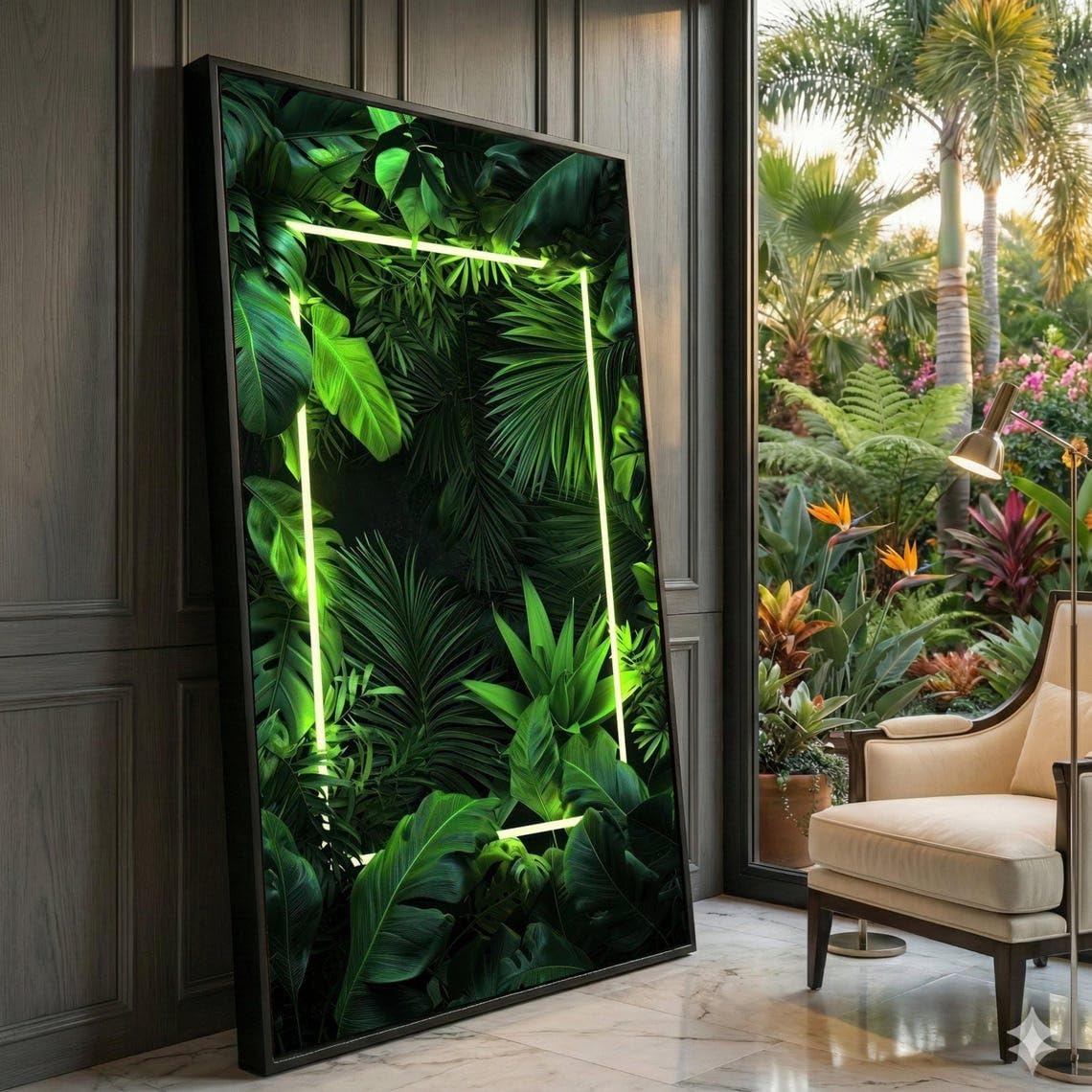 Tableau sur toile verdure tropicale grand format déco botanique 80x140 - 8