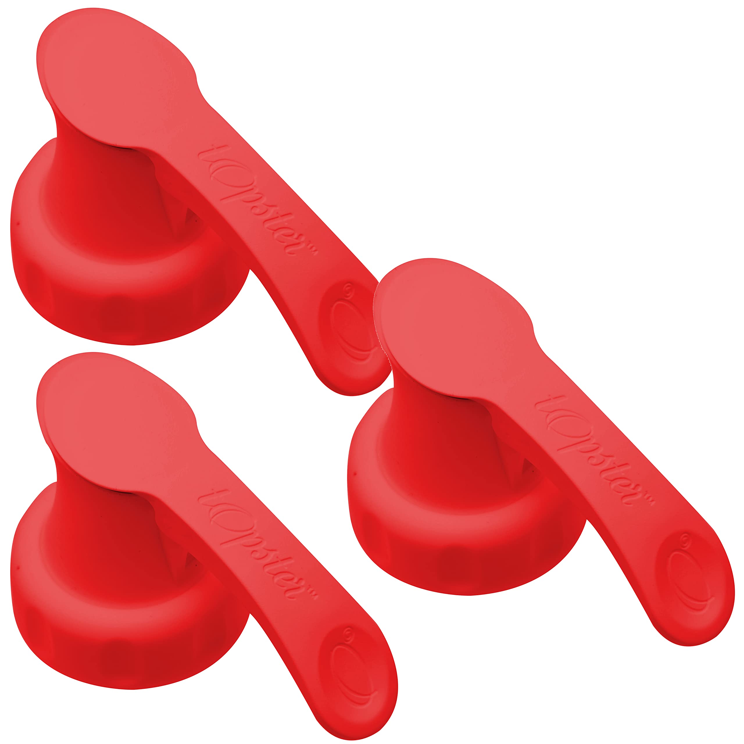 Topster Milk Top Pourers (Red) - Milk Bottle Pourers for Plastic Bottles, for Skimmed Milk Plastic Bottles, Eliminates Spillage, Mess & Drips Around The Kitchen & Fridge, (Pack of 3)