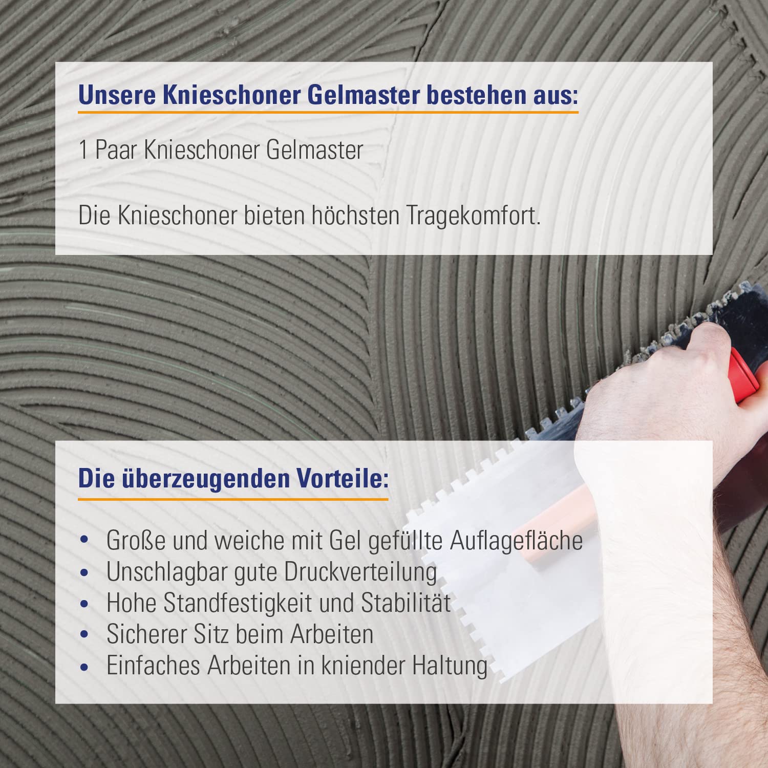 Karl Dahm Knieschoner Gelmaster, 1 Paar I Bequeme Knieschützer mit sehr weicher Gel-Auflagefläche I Zertifiziert nach DIN EN 14404 I Ideal für Fliesenleger – 10247