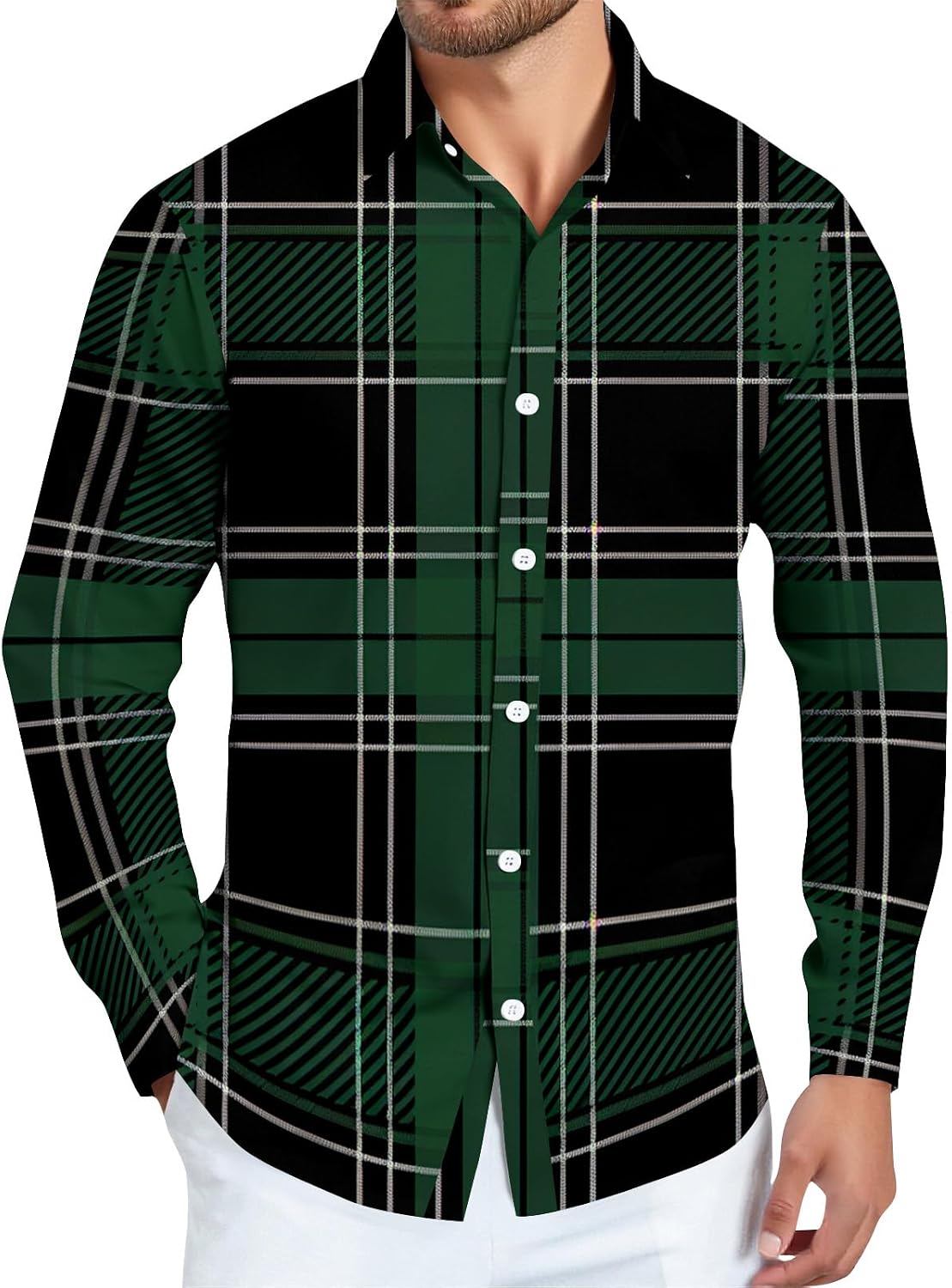 Men's Dress Shirts, Long Sleeve Casual Button Down Shirt Business Casual Shirts, M-3XL