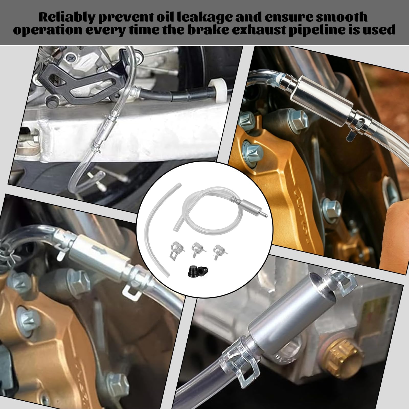7 Pezzi Kit Spurgo Freni Moto Auto, con Valvola di Non Ritorno, Tubo Spurgo, Strumento Sanguinamento Idraulico, Universale