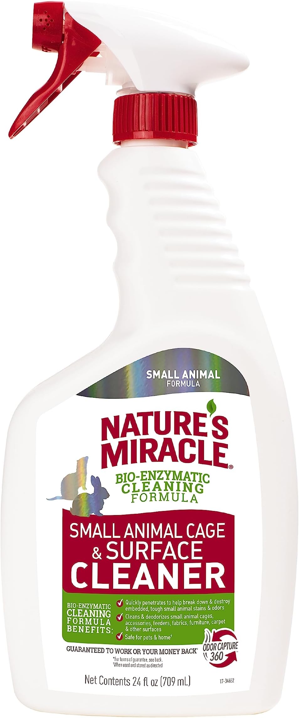 Small Animal Cage and Surface Cleaner, Bio-Enzymatic Cleaning Formula, Destroy Tough Stains and Odors, 24 Ounces