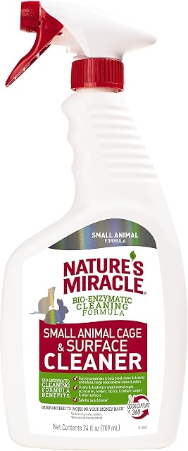 Nature's Miracle Small Animal Cage & Surface Cleaner, 24 oz | Bio-Enzymatic Formula Helps Break Down Tough Stains & Odors, Cleans & Deodorizes Cages & Accessories, Safe For Pets and Home*
