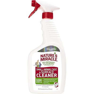 Nature’s Miracle Small Animal Cage and Surface Cleaner, Bio-Enzymatic Cleaning Formula, Destroy Tough Stains and Odors, 24 Ounces