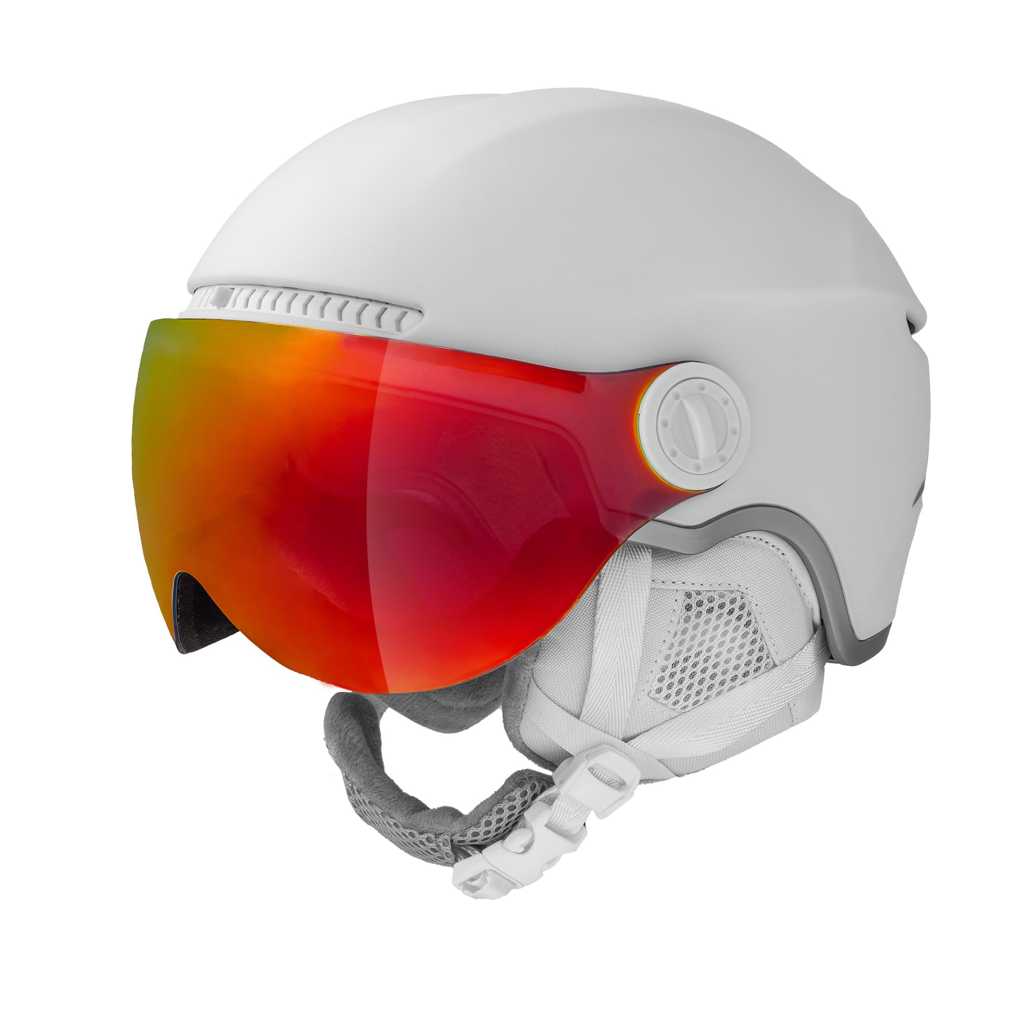 Etape Unisex-Adult Ski Helmet with Visor Skihelm, Weiß matt, 52-55