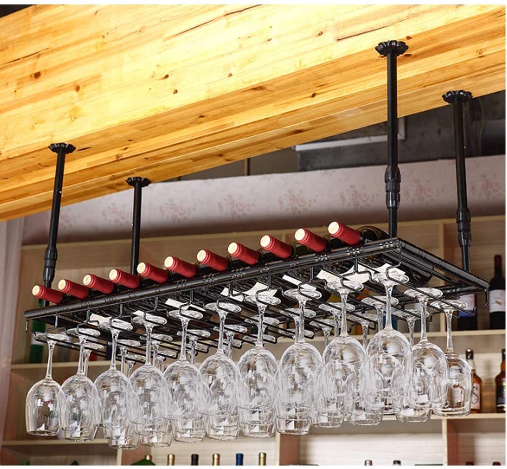 Porte-bouteilles suspendu au plafond pour bar et cuisine au design moderne