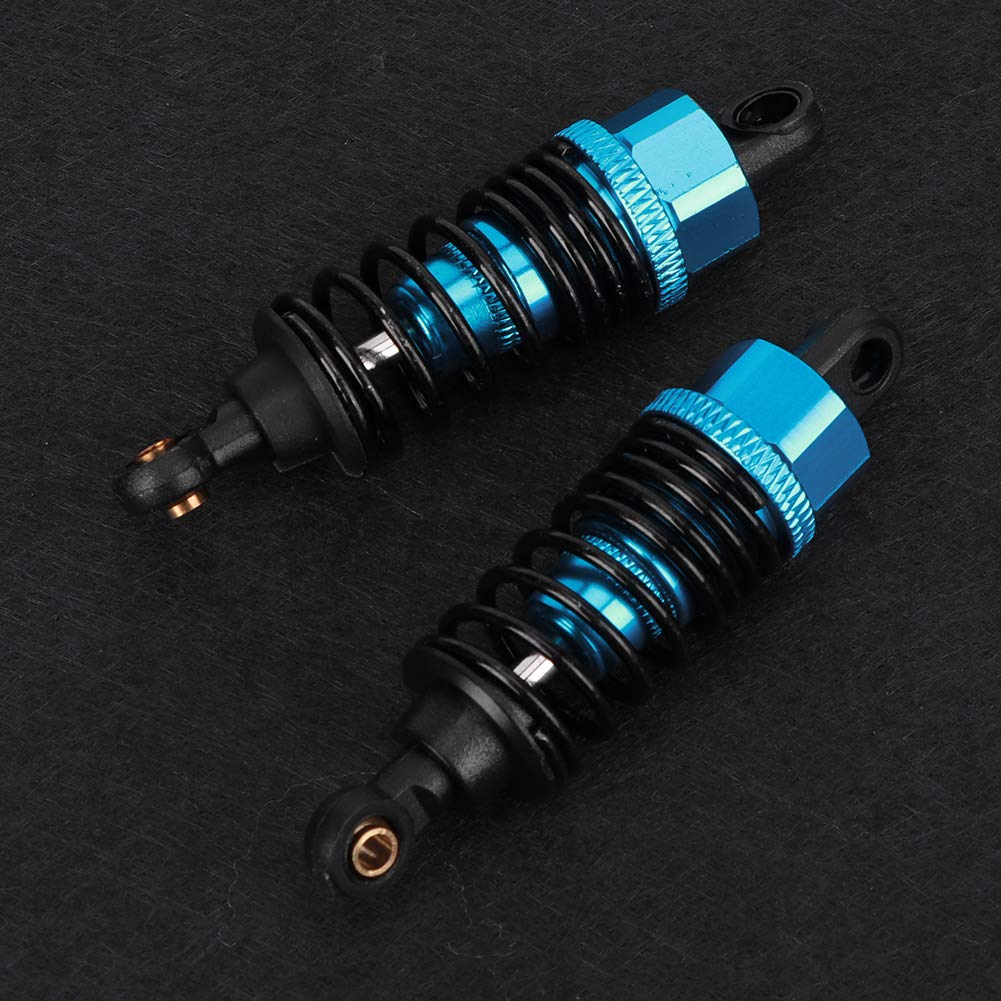 Lot de 2 amortisseurs de chocs en métal RC - Pièces de rechange pour voiture télécommandée 1:10 - Bleu (65 mm