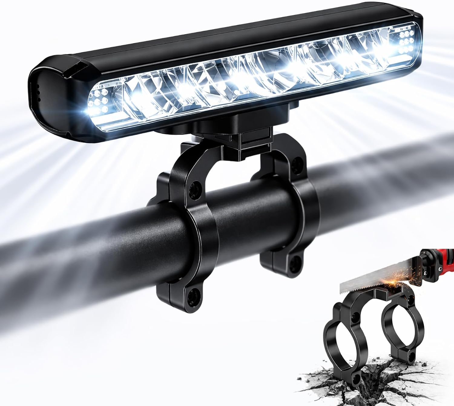 Super Bright Bike Lights for Night Riding, USB Rechargeable Bicycle Light Front, 4 Modes Mountain Bike Headlight with Power Bank Function, IPX4 Waterproof, Wide Range