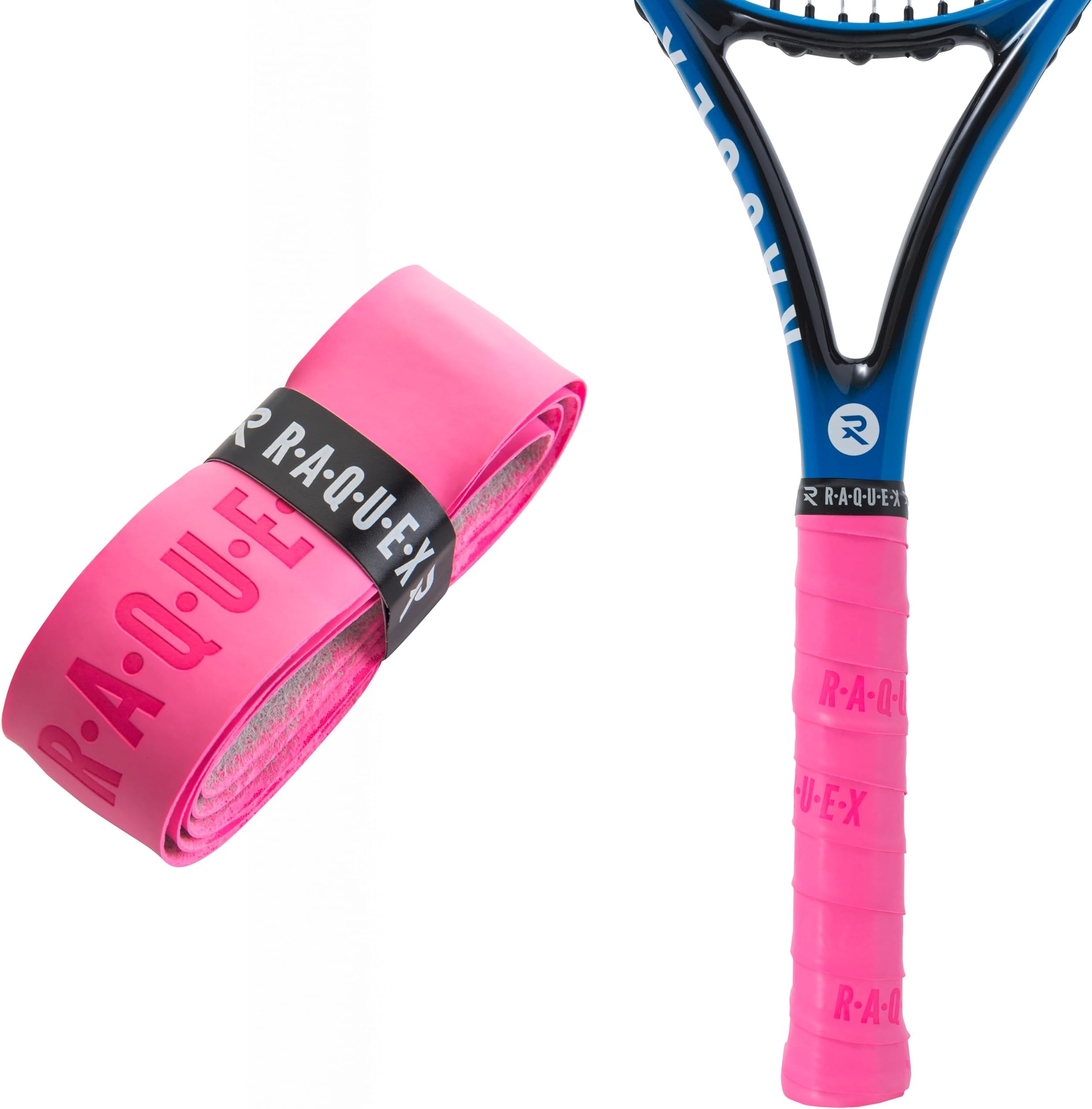 Raquex Enhance Replacement Racket Grip: Tennis Grip, Badminton, Squash Grip Tape, Padel, Pickleball. 14 Colours. Premium, Self-Adhesive Tennis Racquet Grip with Finishing Tape