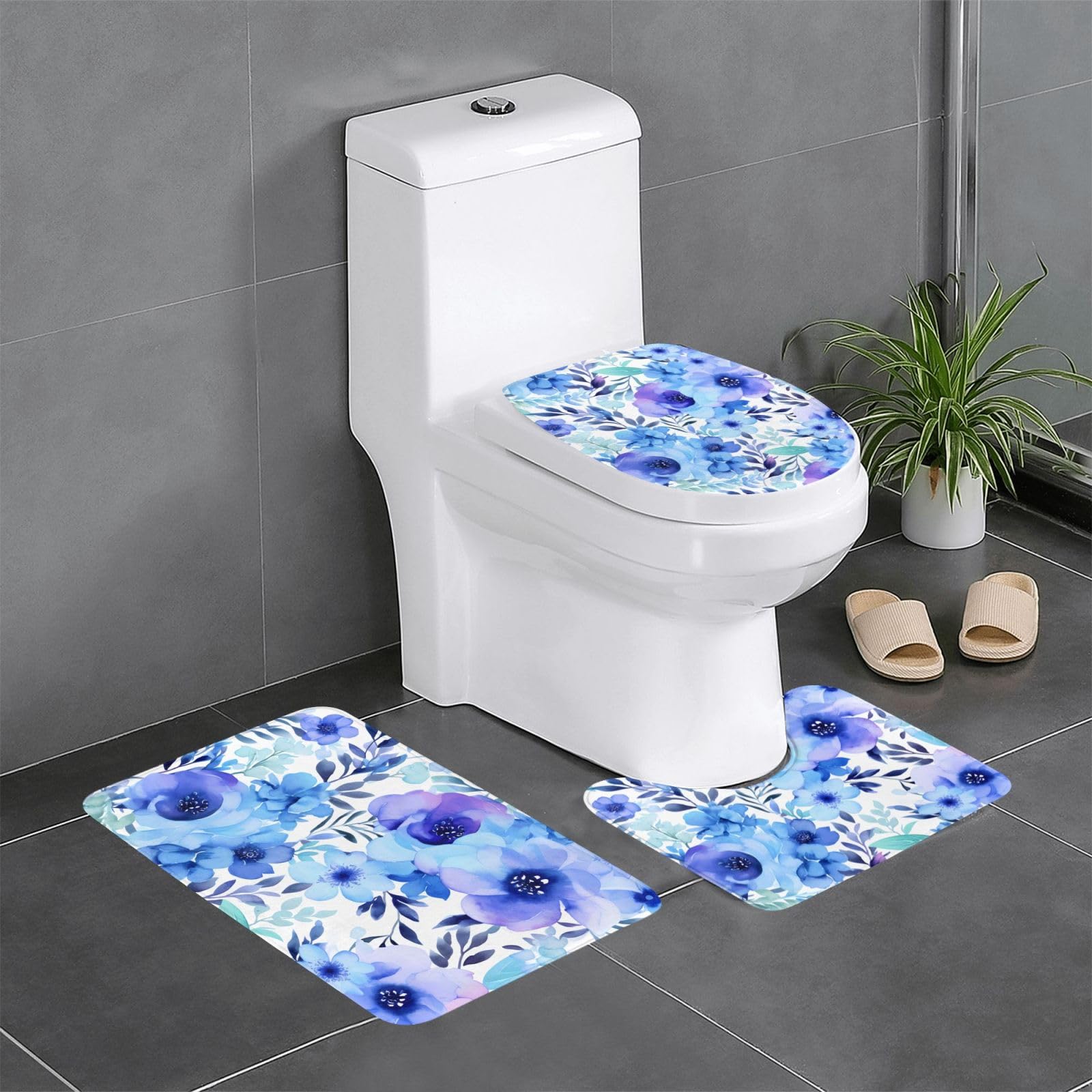 Tapis de sol en flanelle pour cuisine et entrée à motif floral