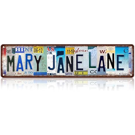 Vintage Mary Jane Lane Street Sign: Nostalgic Decor for Your Man Cave