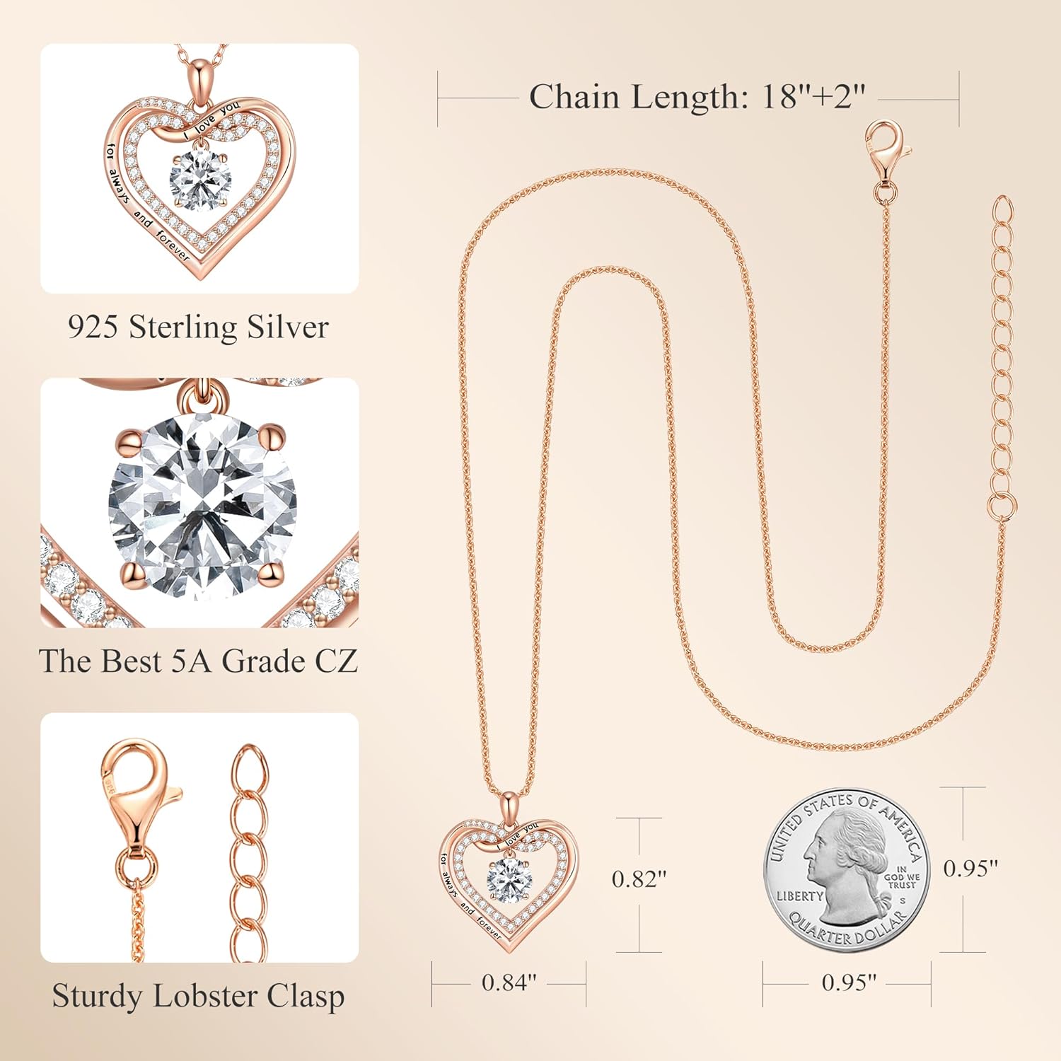Infinity Heart Birthstone Necklaces for Women, Birthday Jewelry Valentine's Day Gif... - Image 5