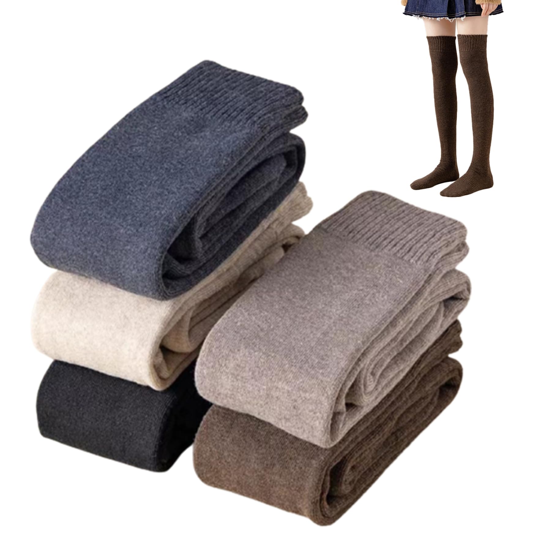 Chaussettes hautes pour femmes épaisses douces respirantes lot de 5 - 8