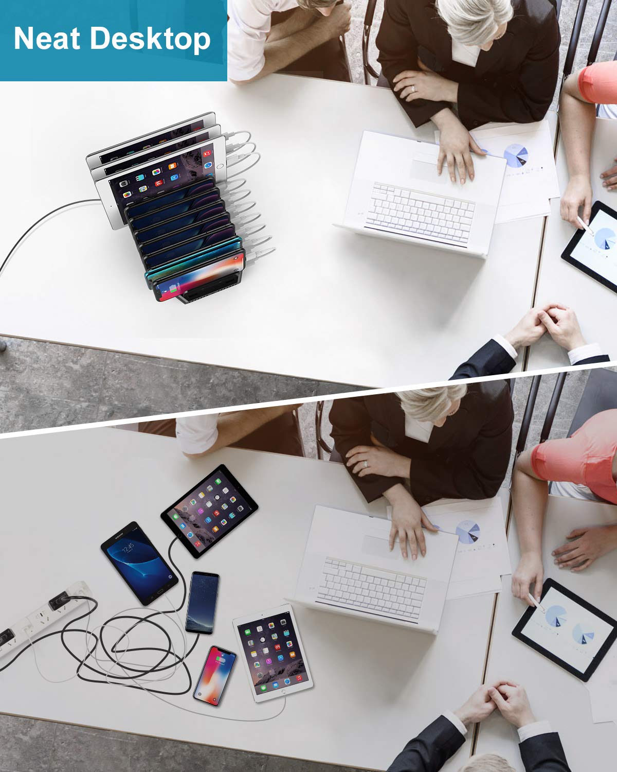 Unitek Estación de carga rápida con carga rápida 3.0, estación de carga multiUSB para múltiples dispositivos, iPhone, iPad, tablet, Kindle-negro (certificado UL)