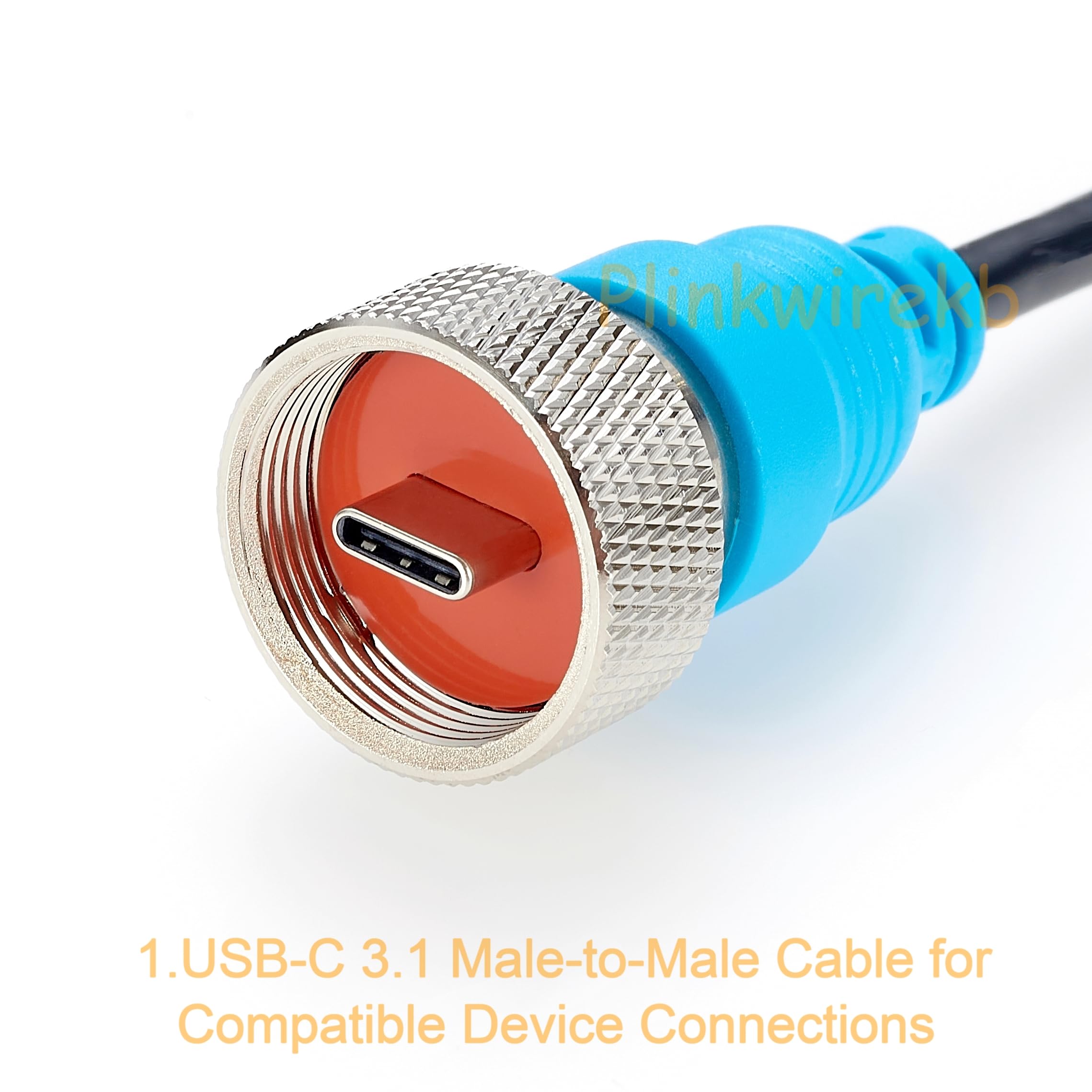 Cavo USB-C 3.1 maschio a maschio, IP67/IP68, 1 m