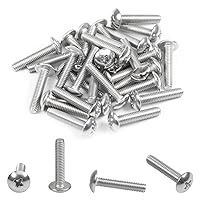 Vista 10 de MroMax Tornillos de máquina M2.0.197 x 0.157 in Tornillos Phillips Cross Truss Head Tornillo 304 Pernos de sujeción de acero inoxidable 15pcs