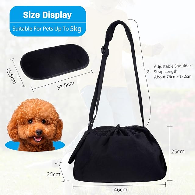 Foto 3 de 6 de PETCUTE Bolsa de Transporte para Perros,Manos Libres Bandolera para Perro,Correa de Hombro Ajustable,Bolsa…