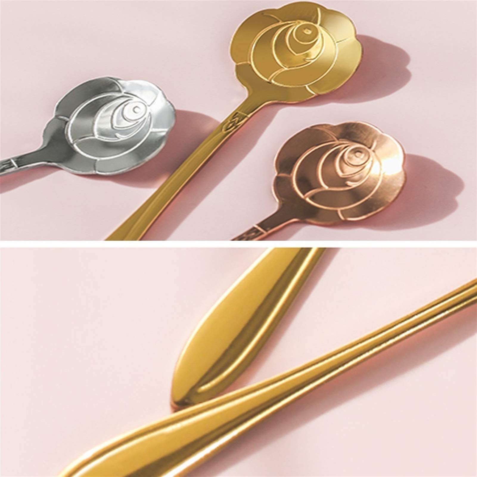 Cucharas de Postre Acero inoxidable creativo, té de leche, varilla de agitación de café, mango largo, cuchara de cerezo, cuchara de helado, cuchara de postre, cuchara de agitación ​Cucharas de Cóctel