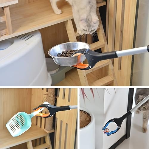 Vista 8 de Herramienta de agarre de 34 pulgadas, paquete de 2 herramientas de recogida plegables con mandíbula giratoria de 360° e imanes, herramienta