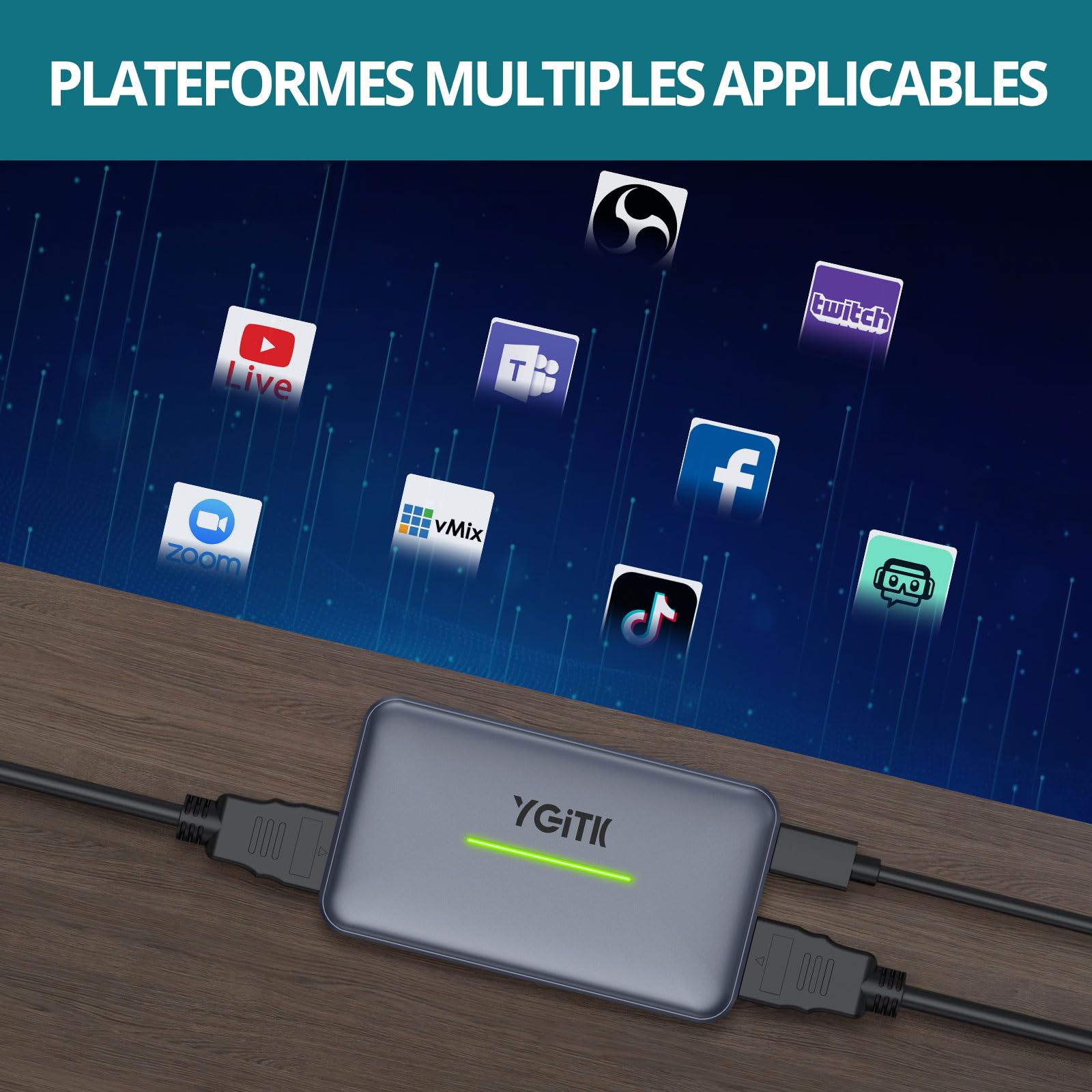 HDMI 4K Carte de Capture USB 3.0 Carte d'Acquisition Vidéo Enregistrement Streaming Capture de Jeu vidéo pour PS5/XBOX One/Switch