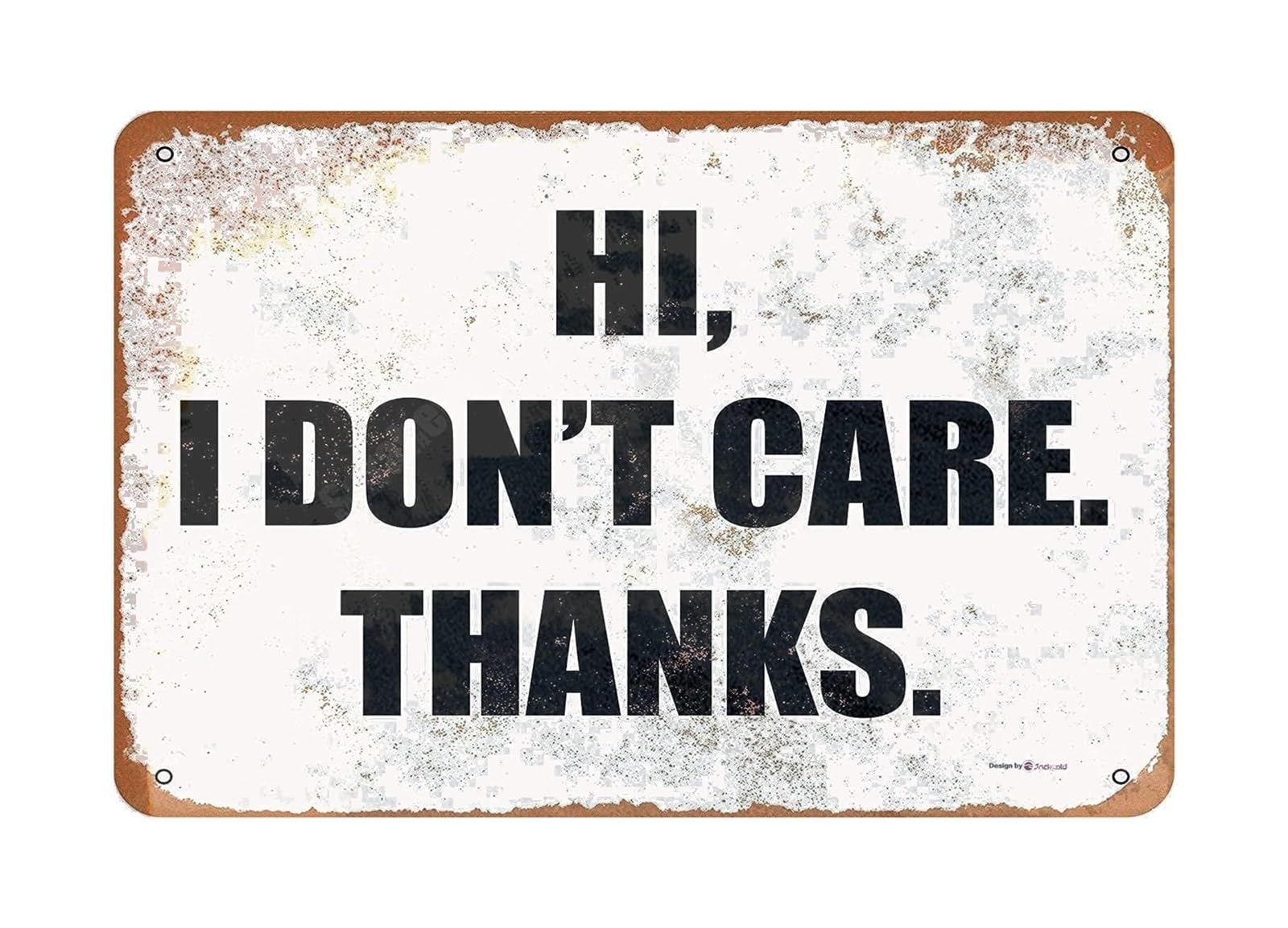 AUOQKQUT Industrial Vintage I Dont Care Sign Metal Tin Sign Retro Wall-Art for Garage Workshop Man Cave 8 X 12 inch