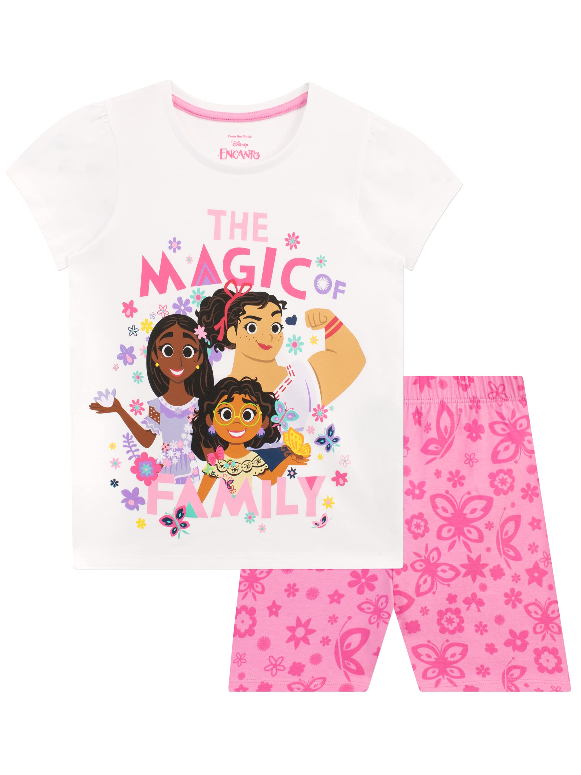 Disney Girls Multicoloured Encanto Short Pyjamas Mirabel, Luisa And Isabela 7-8 Years