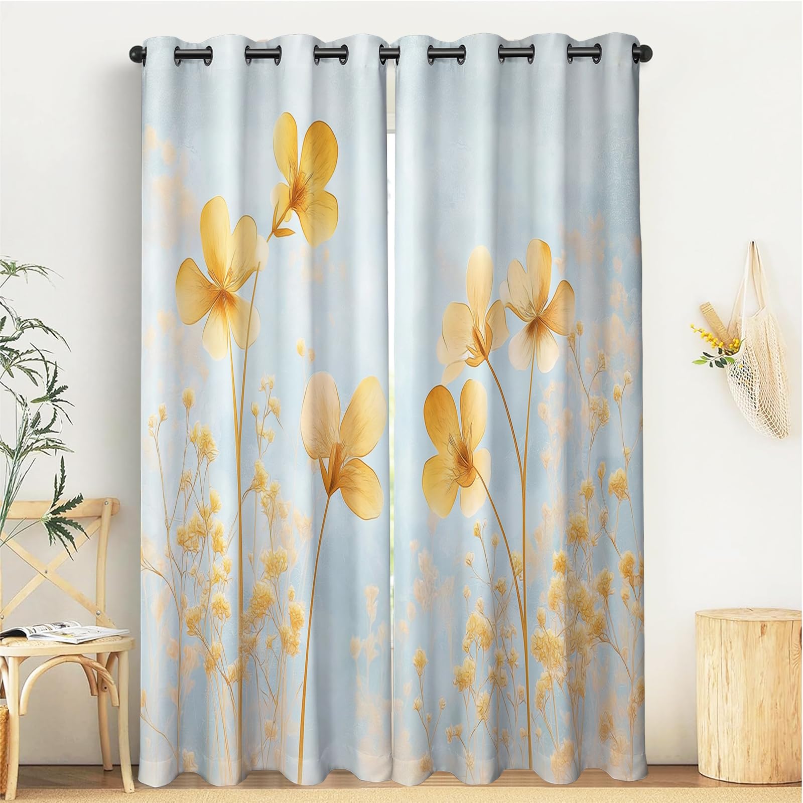 Rideau aquarelle fleurs sauvages pour un intérieur cocooning