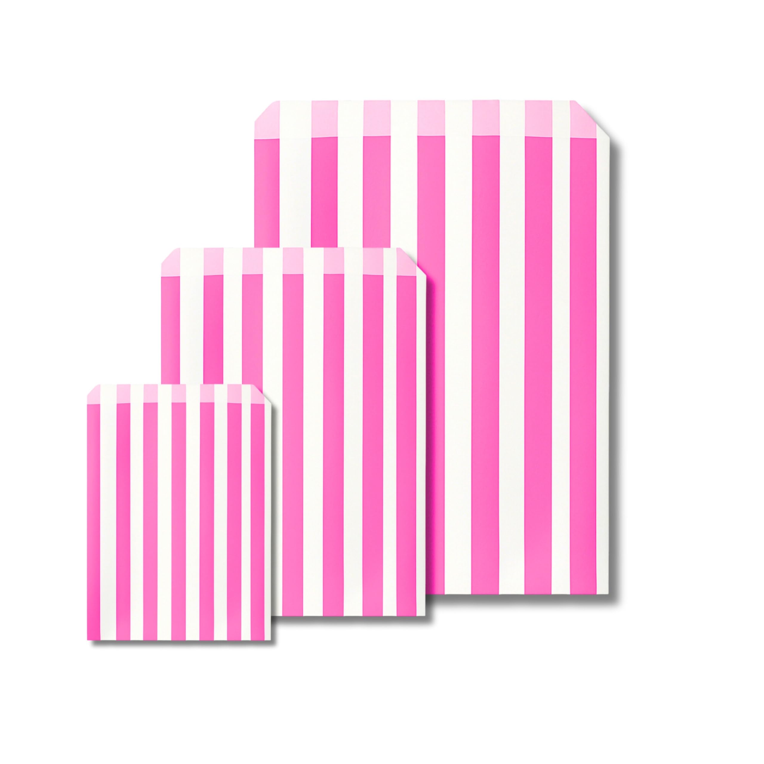 Somwell – 100 Pink Candy Striped Paper Bags, 5 x 7" Ideal For Confectionary, Party Bags, Favours, Pick n Mix, Wedding Sweet Bags (100, 5 x 7")