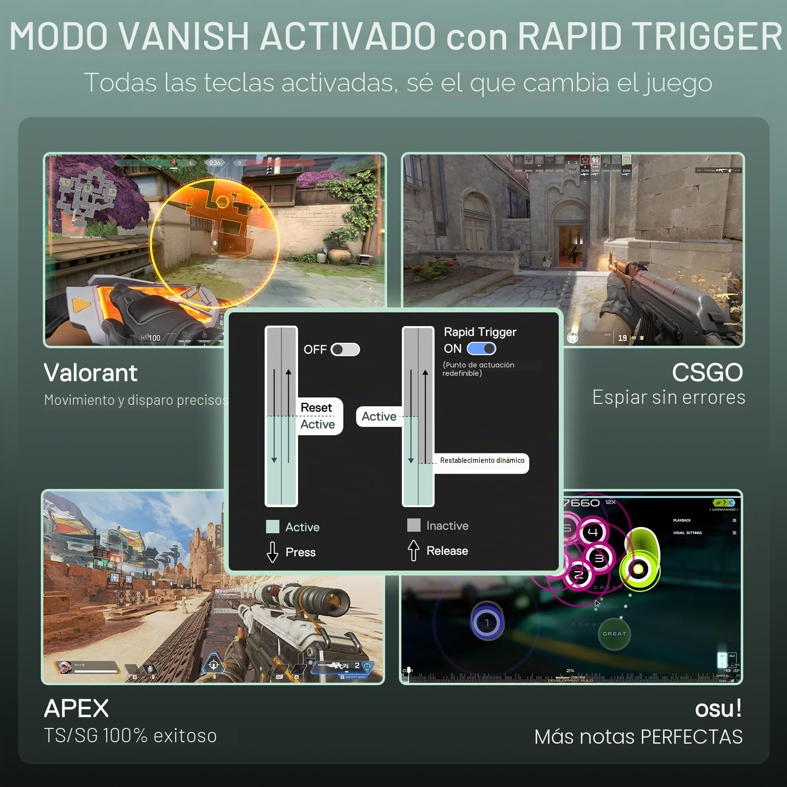 Redragon K585 HE Teclado Una Mano 8K Rapid Trigger Magnético UltraMag Pom | 100% POM Sedoso Estructura Flotante Cableado Alta Precisión Gaming