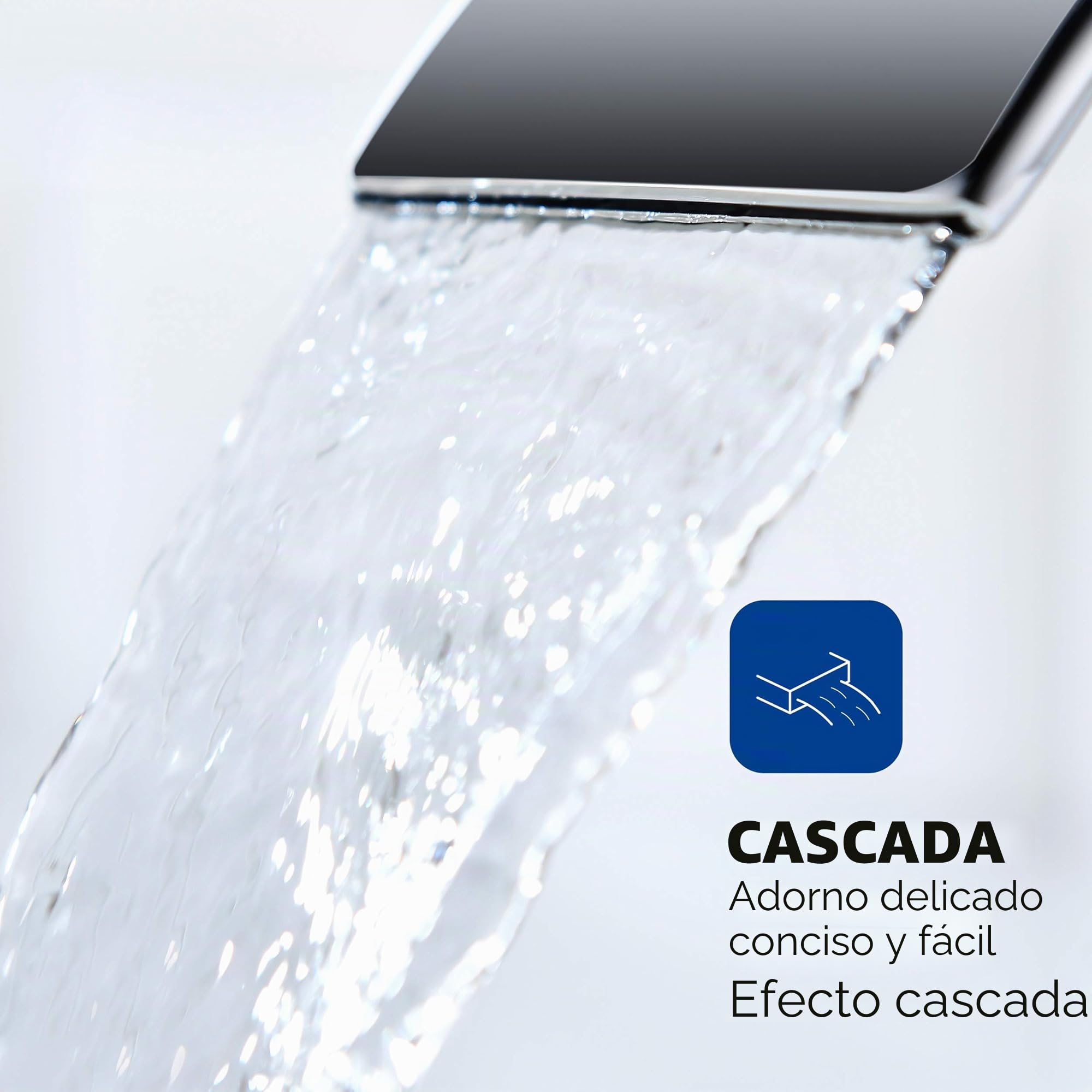CECIPA Grifo Lavabo Cascada Baño con Altura de Salida de Agua 85 mm Grifo Cascada Monomando Lavabo en Acero inoxidable Mezclador Lavabo Ajustable de Agua Caliente y Frío