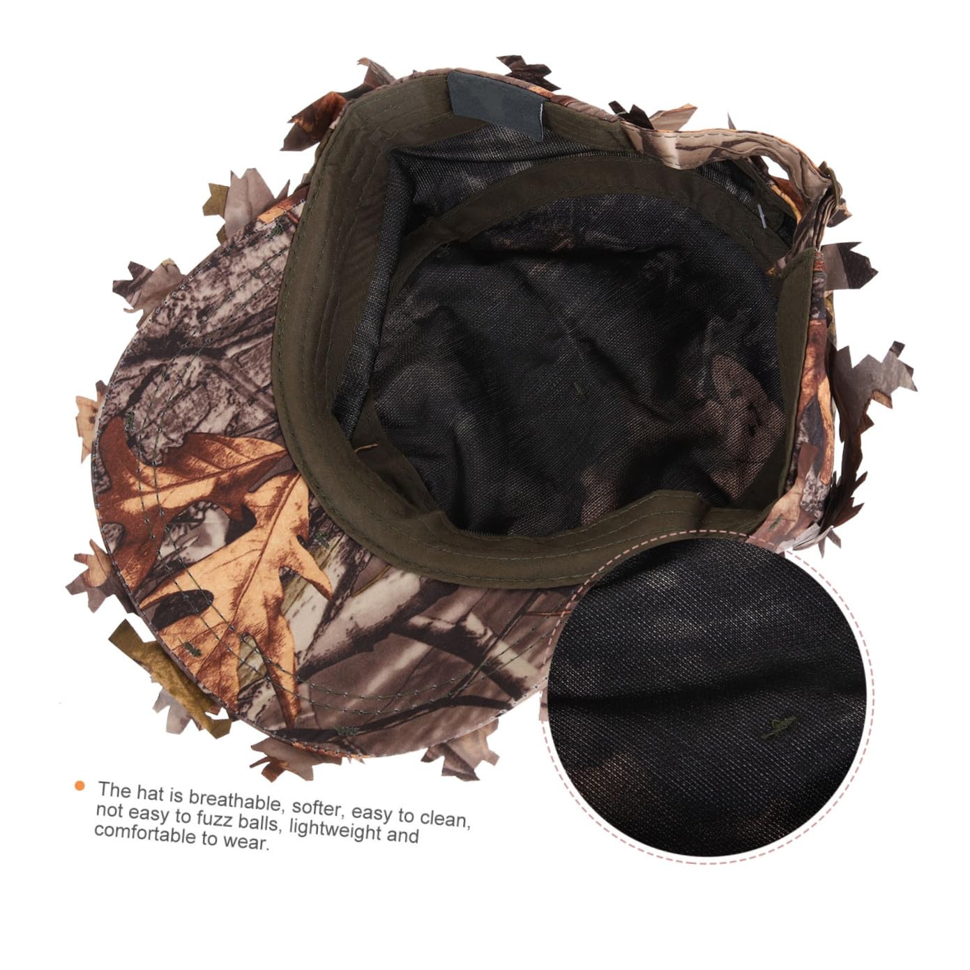 Veemoon Cappello Camouflage Caccia con Decorazione Foglia per attività Premium per Escursionismo e Sportivi Regolabile e Resistente Camouflage