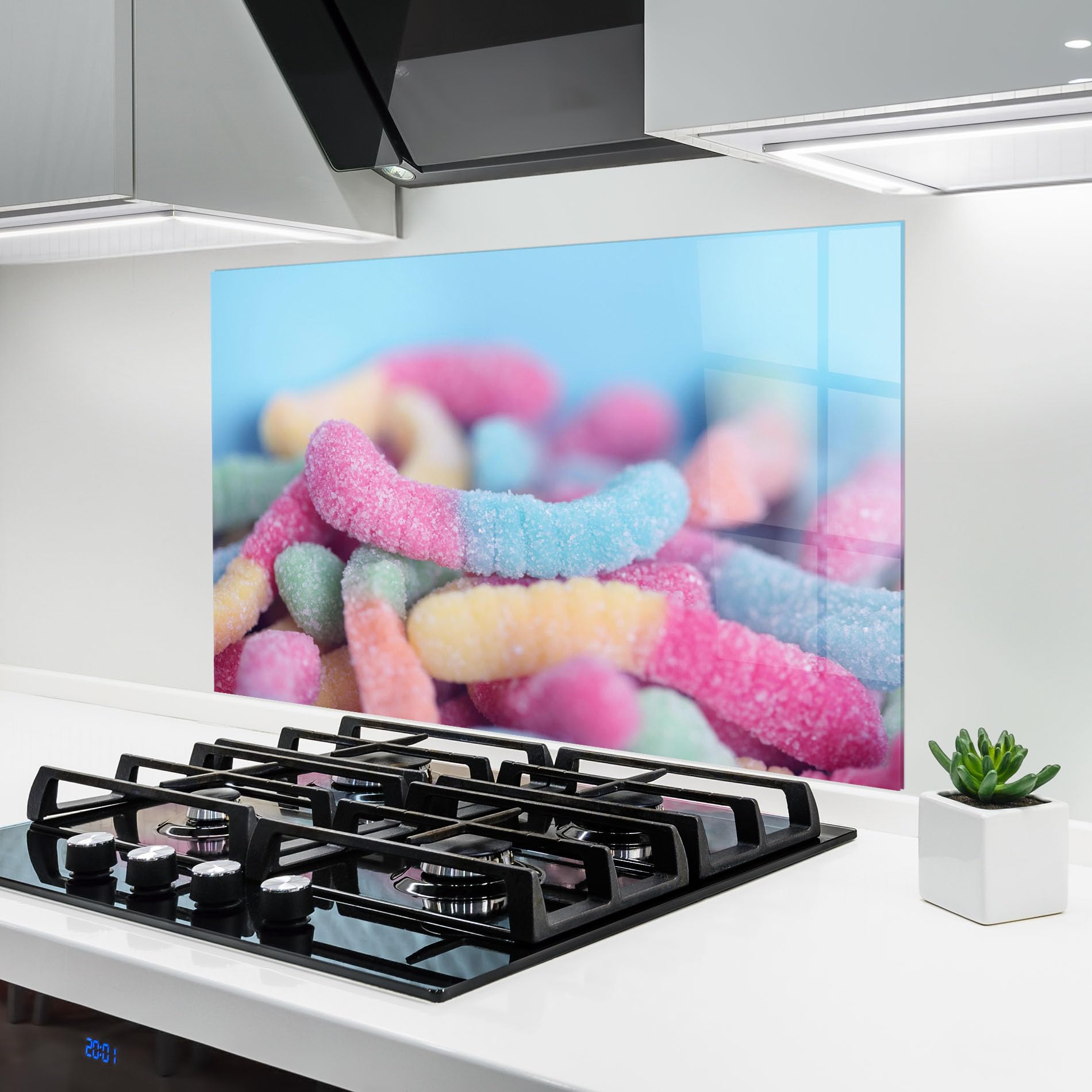 Protection contre les éclaboussures en verre de cuisine 60x100 cm