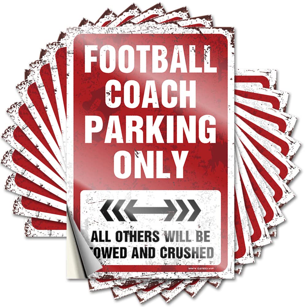Football Coach Parking Only Love Birthday DIY | Tiny Decal Garage Removable Vinyl Sticker Decal(8X12CM)