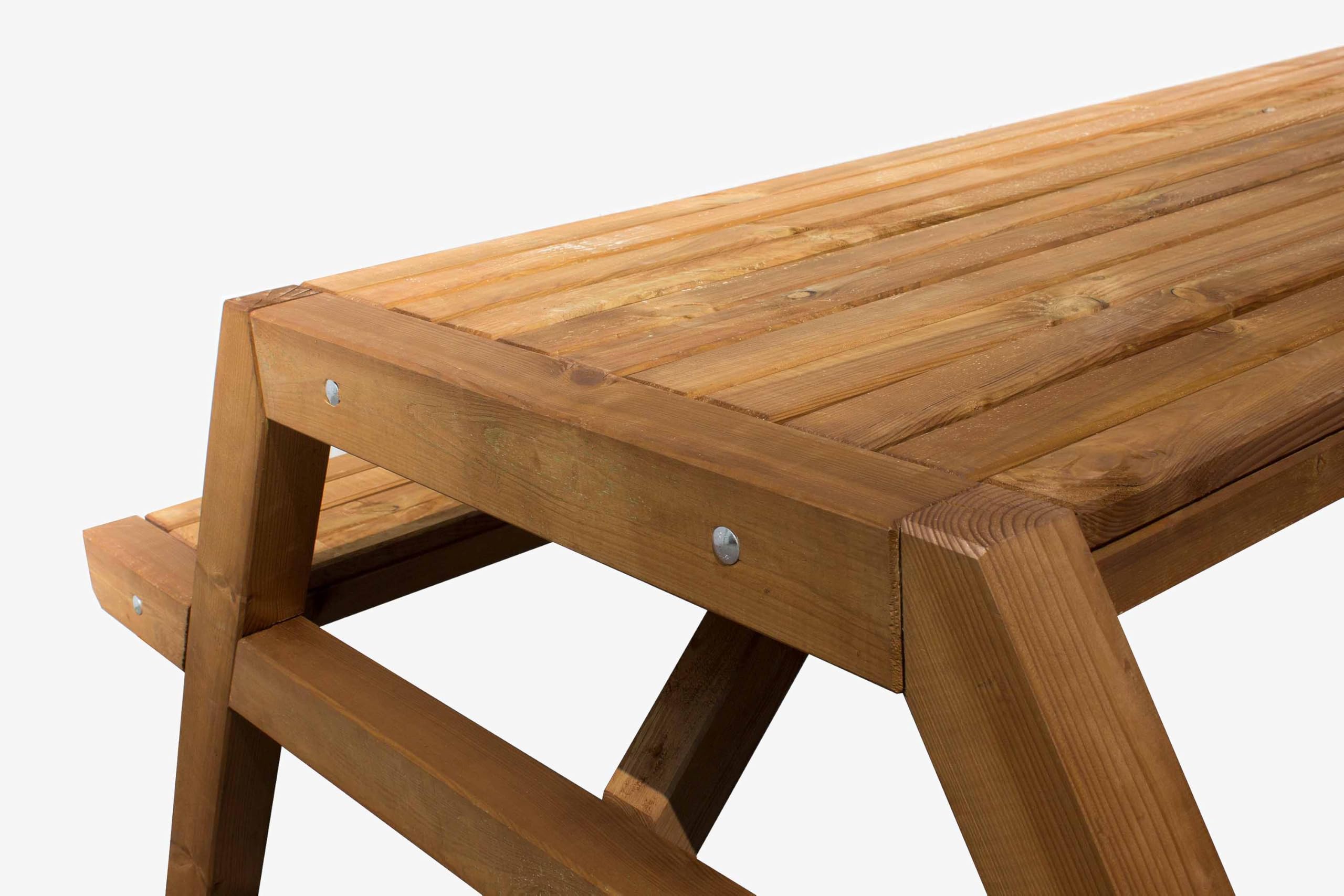 AVANTI TRENDSTORE Leonie - Tavolo da picnic con 2 panche integrate alla struttura e angoli arrotondati, in legno massello. LAP 180x80x157 cm