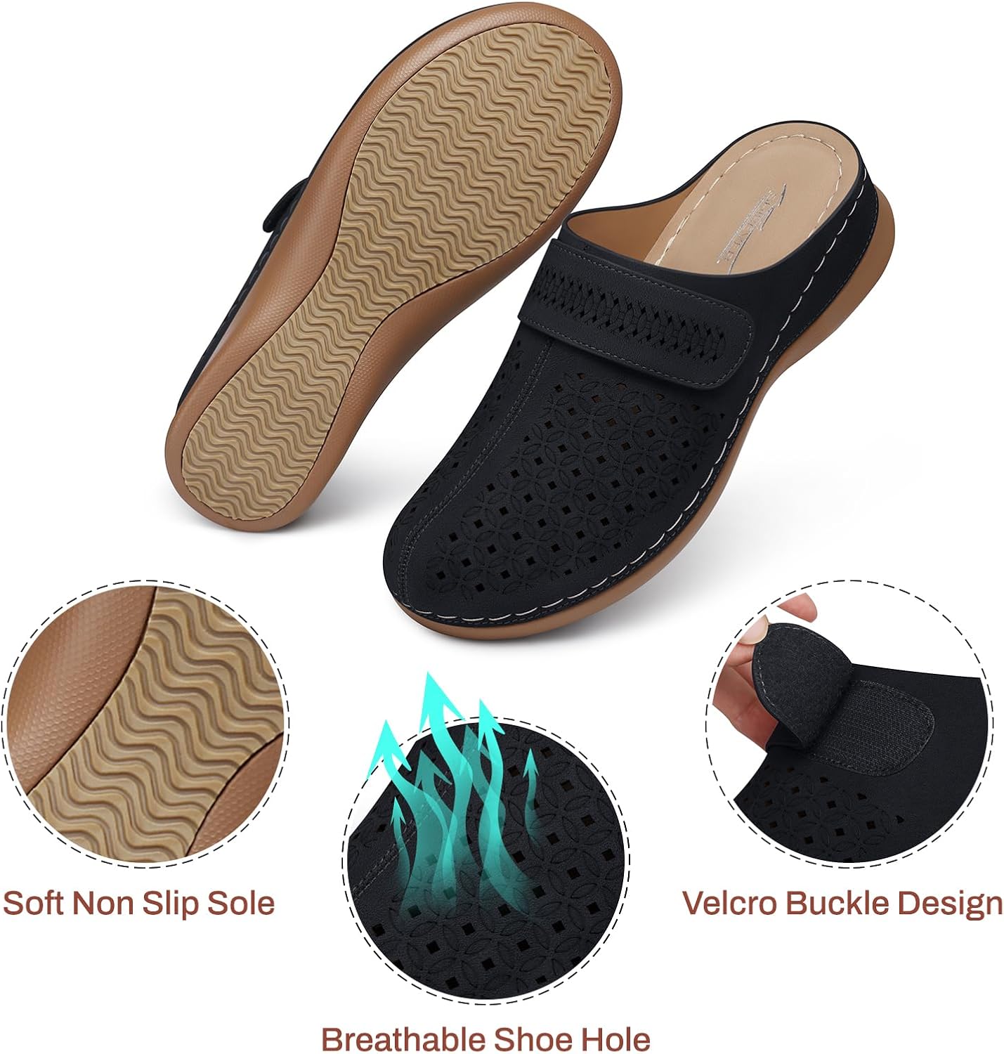 SHIBEVER Clogs for Women Mules Shoes: Comfortable Slip On Closed Toe Sandals Summer Casual Walking Platform Slides - Image 5