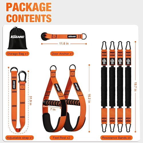 Miniatura 8 de Bandas de asistencia para dominadas para mujeres, bandas de resistencia resistentes con asas, banda de ejercicio con anclaje de puerta, juego de