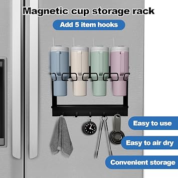 Water Bottle Organizer for Stanley Tumbler Cup Magnetic Stanley Cup Organizer Holder for Fridge Kitchen Cabinets, Tumbler Lazy Susan Storage Organizer for Stanley Cup Accessories