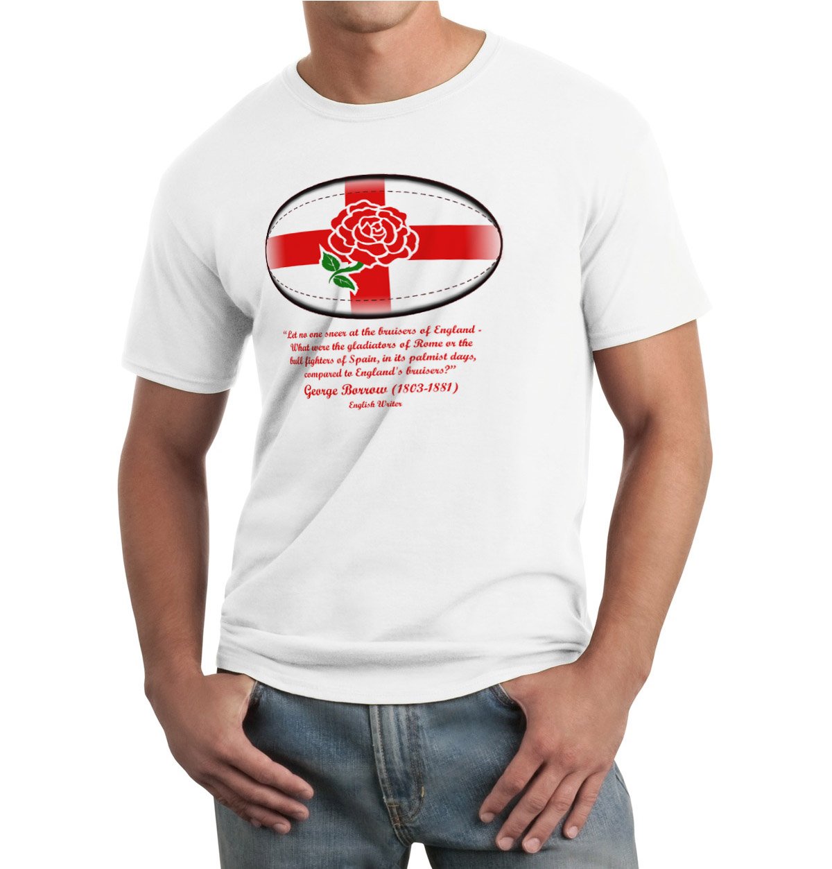 Senlak England Rugby T-Shirt - The Bruisers of England (XX-Large) White