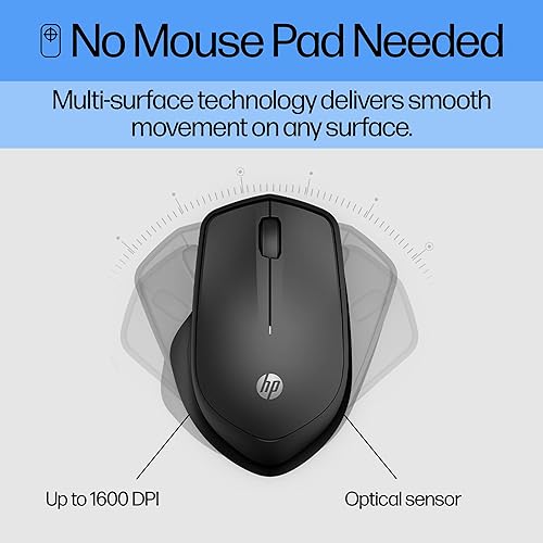 Miniatura 6 de HP Mouse inalámbrico silencioso de 9186ft diseño ergonómico diestro batería de 18 meses y conexión confiable de 24 GHz funciona para computadoras y