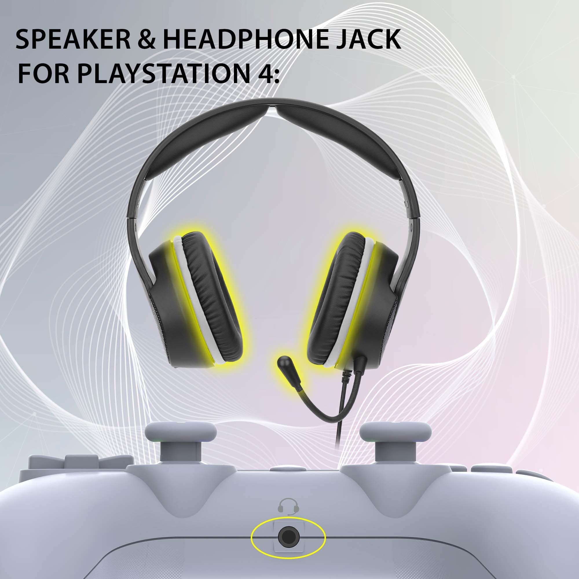 Subsonic - Mando inalámbrico para PS4 / Playstation 4 - mando con LED, vibración y toma para auriculares de juego - Blanco