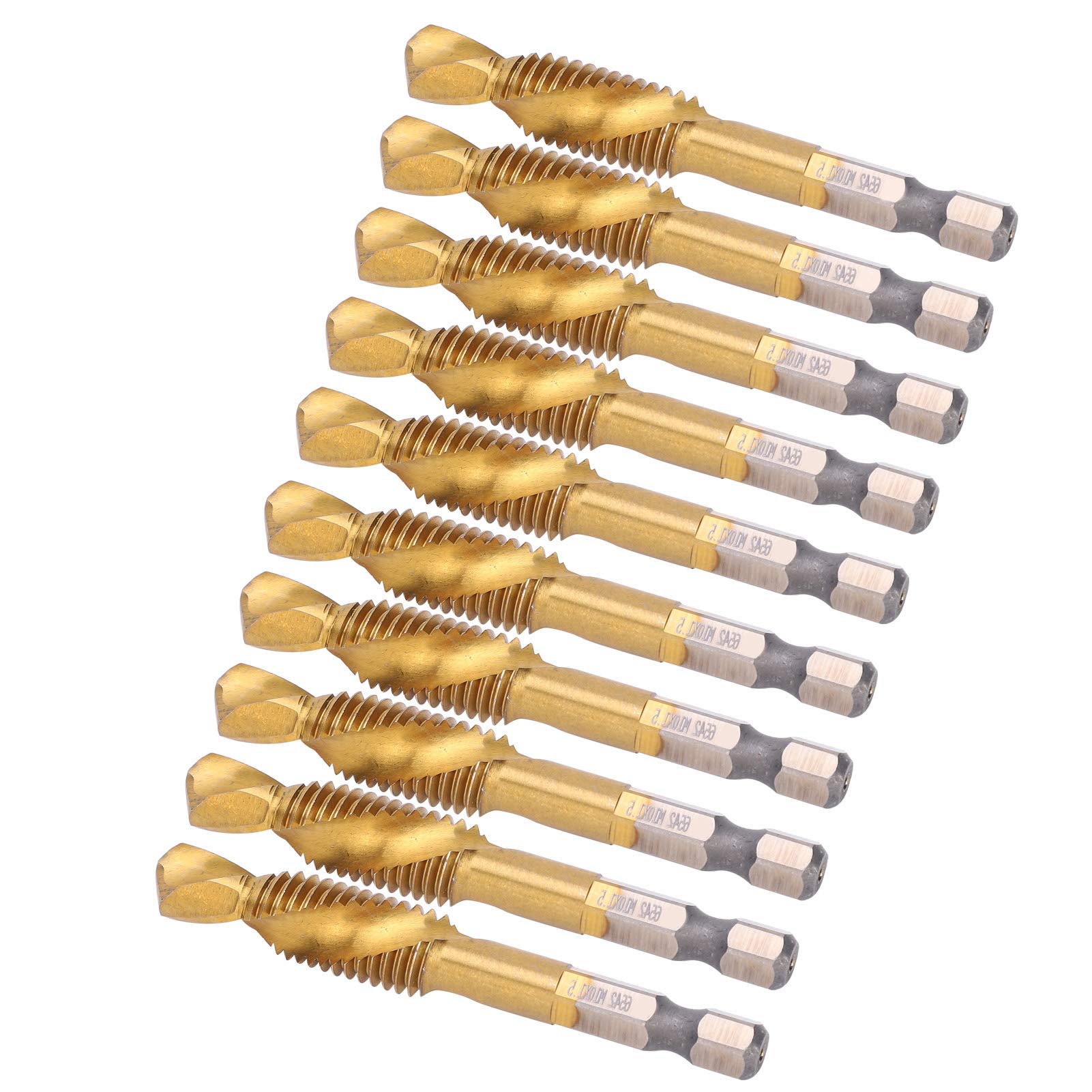 10 punte per maschiatura con rivestimento in Ti M10 HSS trapano con codolo a 6 angoli utensile per maschiatura vite accessorio per macchina