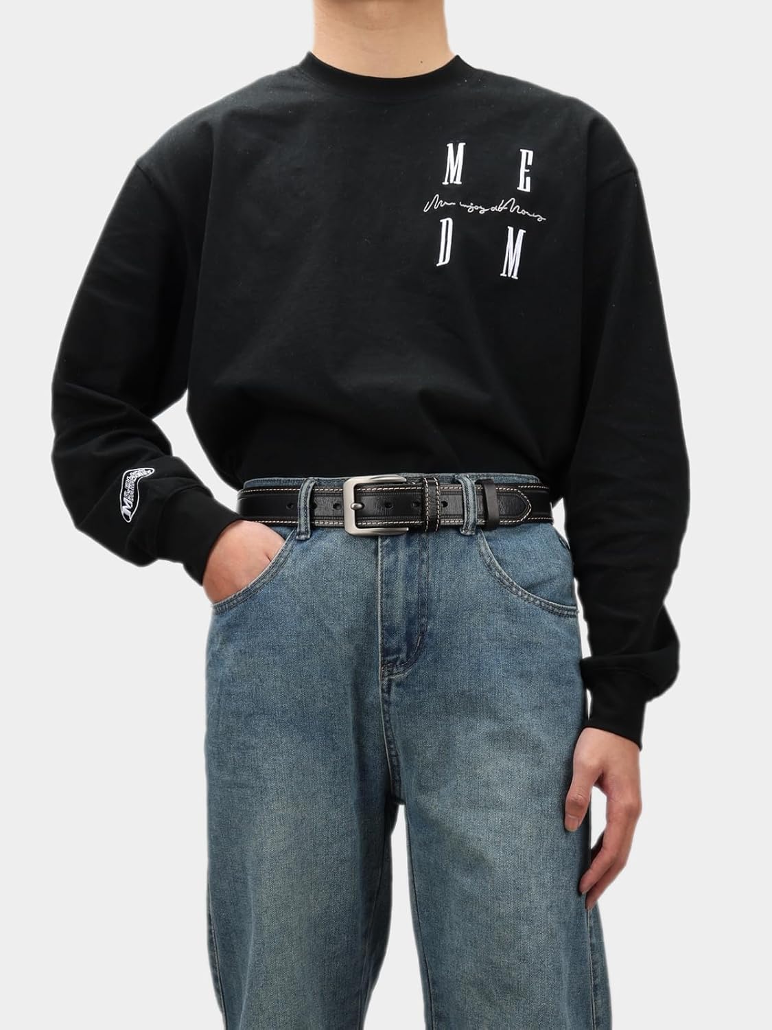 Mens Belts Full Grain Leather Real Italian Material Western Cowboy Belt 1.5 Wide Casual Jean Belt Gift Box Packaging - Image 5