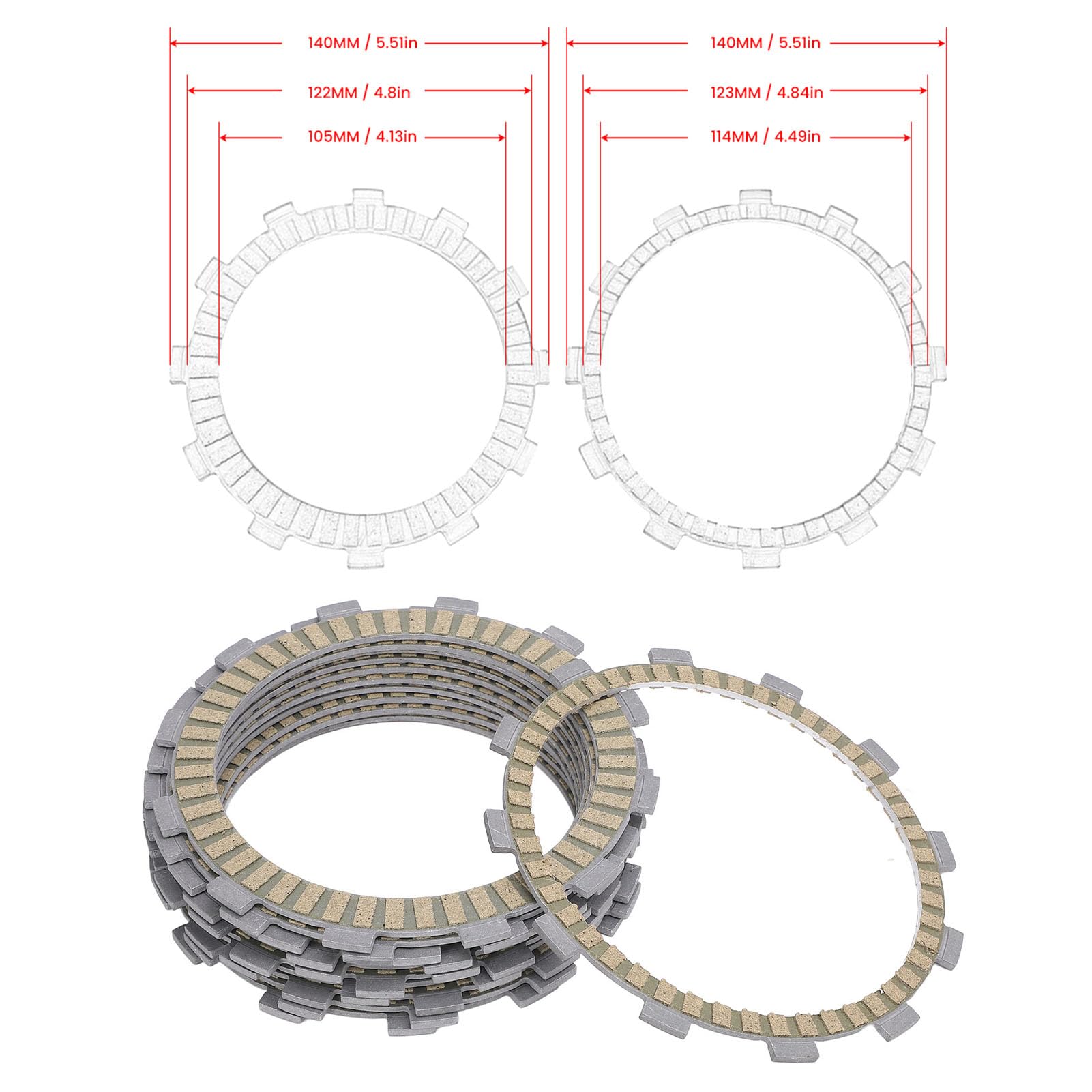 Generic Set Dischi Frizione Frizione Trasferimento Durevole per 696 796 Dischi per Carichi Pesanti per Appassionati di Moto