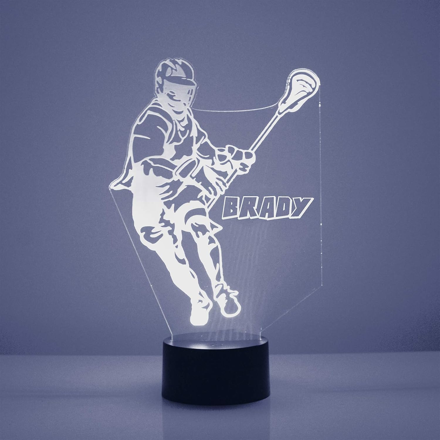Custom Sports LED Sign Night Light Lamp with Remote, Light Up Display with Personalized Name or Image, Customized and Made in The USA, Clear Acrylic Home Decor Design with 16 Colors, 4 Modes