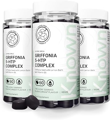 Griffonia 5-HTP Complex Gummies by Known   90-Day Supply   Blackcurrant