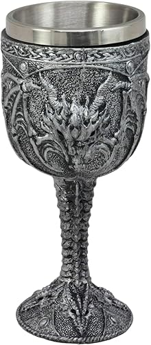 Miniatura 4 de Ebros - Figura medieval de fantasía, Ridley, dragón de fuego abrasador, copa de vino, bebida, cáliz, como medieval renacentista, fantasía,