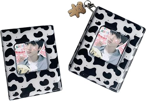 Miniatura 2 de RARITYUS Álbum de fotos de película pequeña de 32 bolsillos, lindo libro de almacenamiento con estampado de vaca para mini fotos Instax Postales
