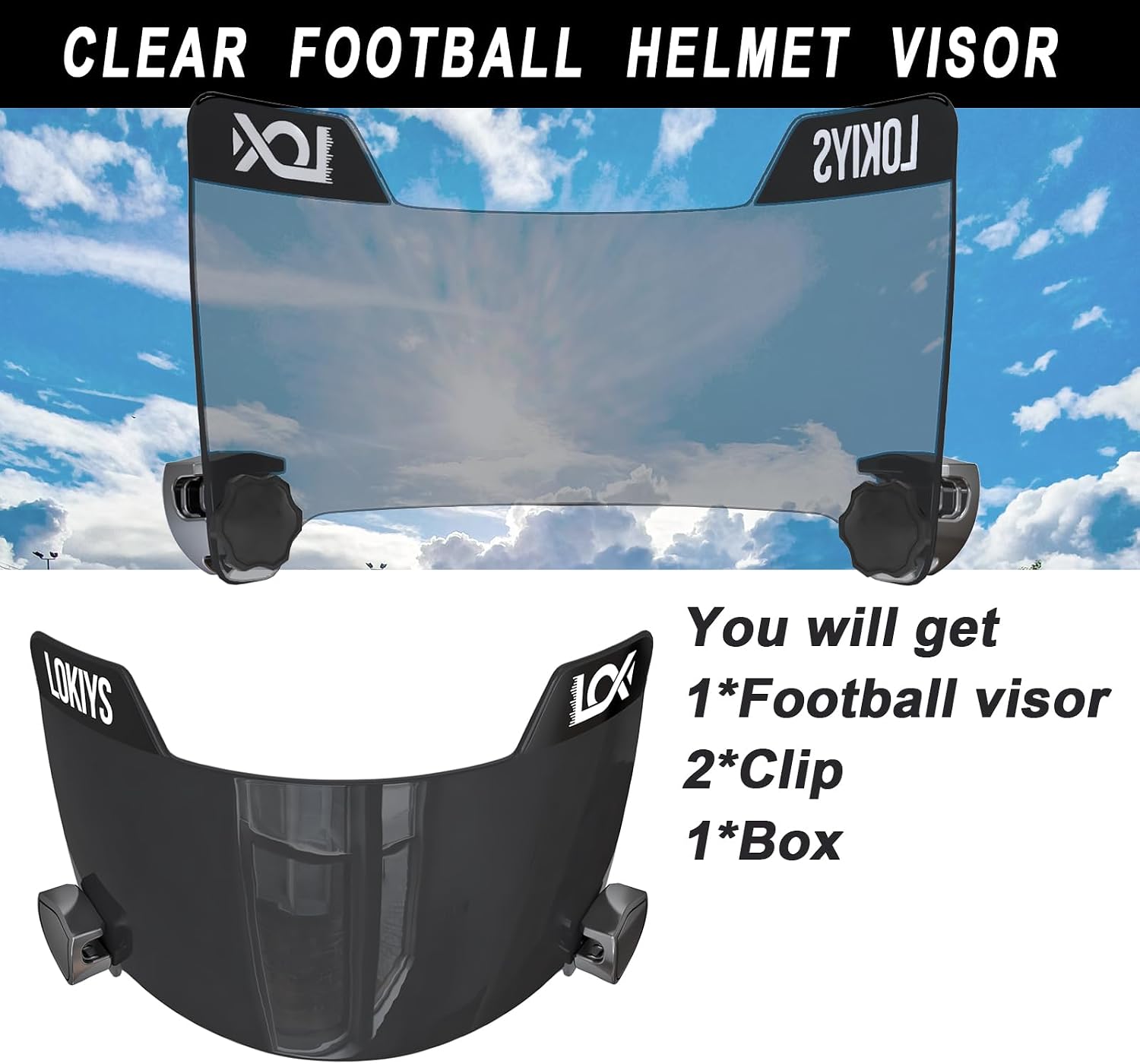 Football Visor - for Youth Football Helmets & Adult Helmets