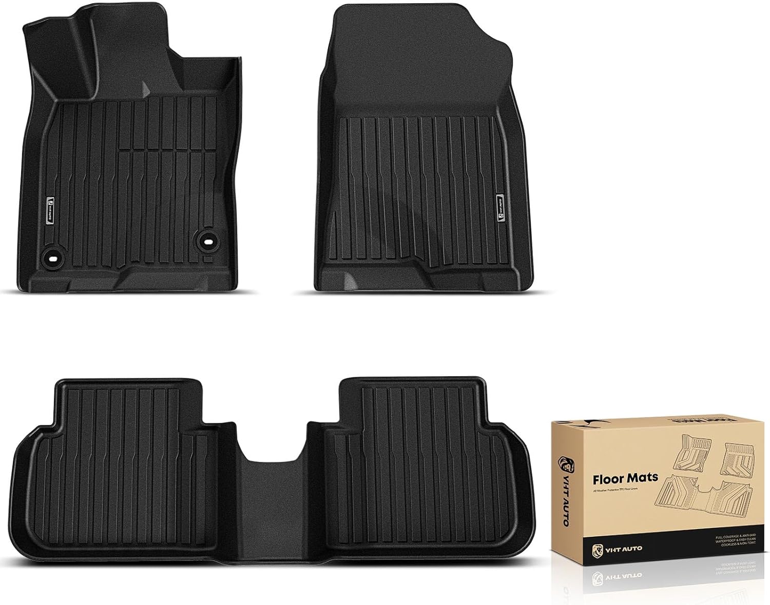 YHTAUTO Floor Mats Fit for Honda Civic 2025-2022, Acura Integra 2025-2023 (Rear Seats with or Wthout USB Ports), All Weather Car Floor Liners TPE Custom Fit Odorless Non-Slip