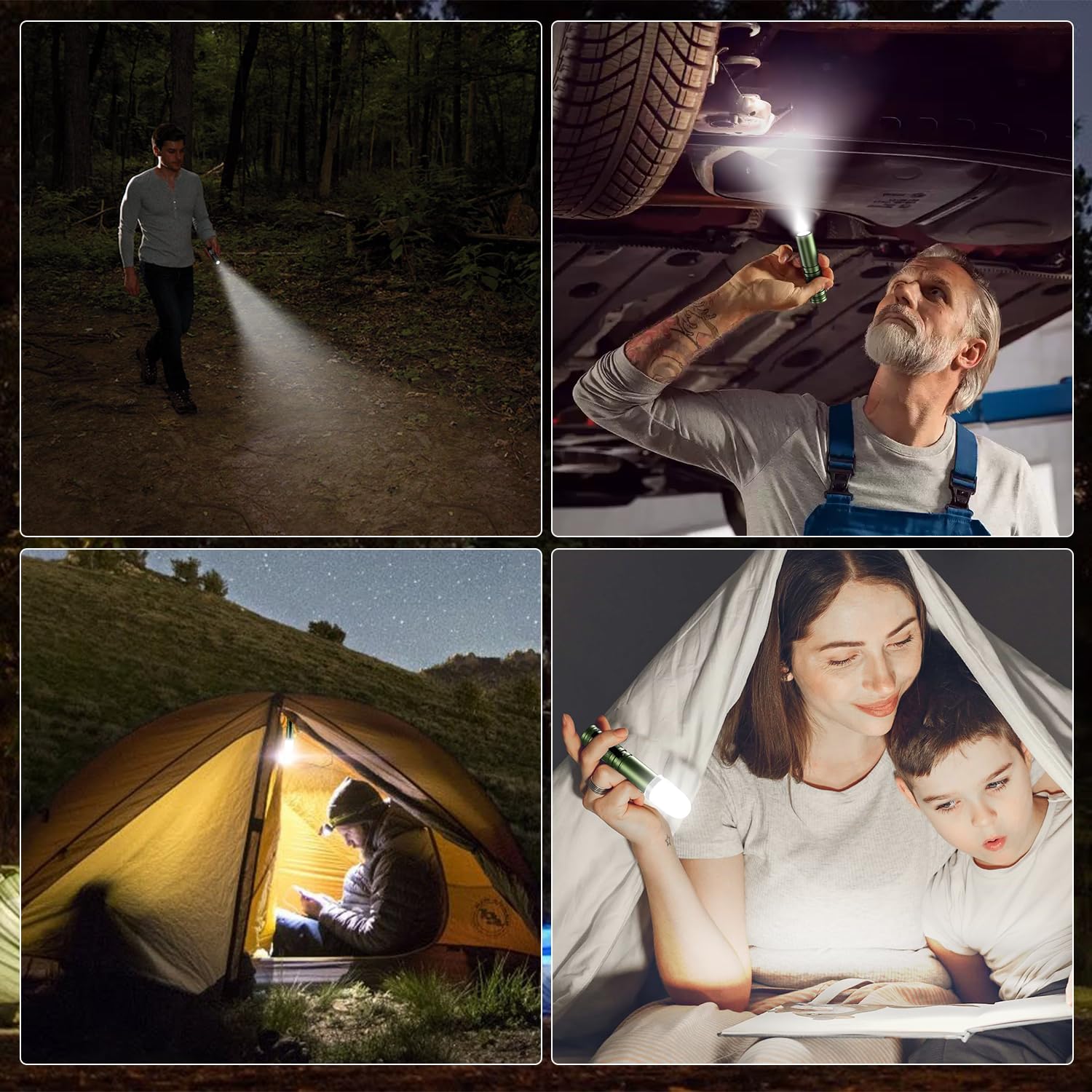 SIXRAY EDC LED-Taschenlampe, 500 Lumen, Taschenlampe, mit Clip, Stroboskop-Modus, Lampenschirm, Camping-Taschenlampe, Outdoor, tragbares Blitzlicht